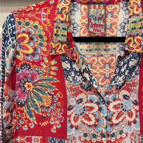 Johnny Was Multicolor Patchwork Blouse - Picture 2 of 3